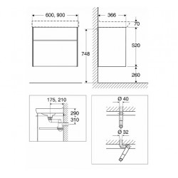 Vannas istabas skapītis ar izlietni IFO Sense, SSMP 60 Compact, 47391