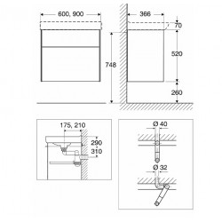 Vannas istabas skapītis ar izlietni IFO Sense, SSMP 90 Compact, 47393