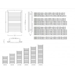 Dvieļu žāvētājs Instal Projekt OMEGA R 500x1574mm, balts