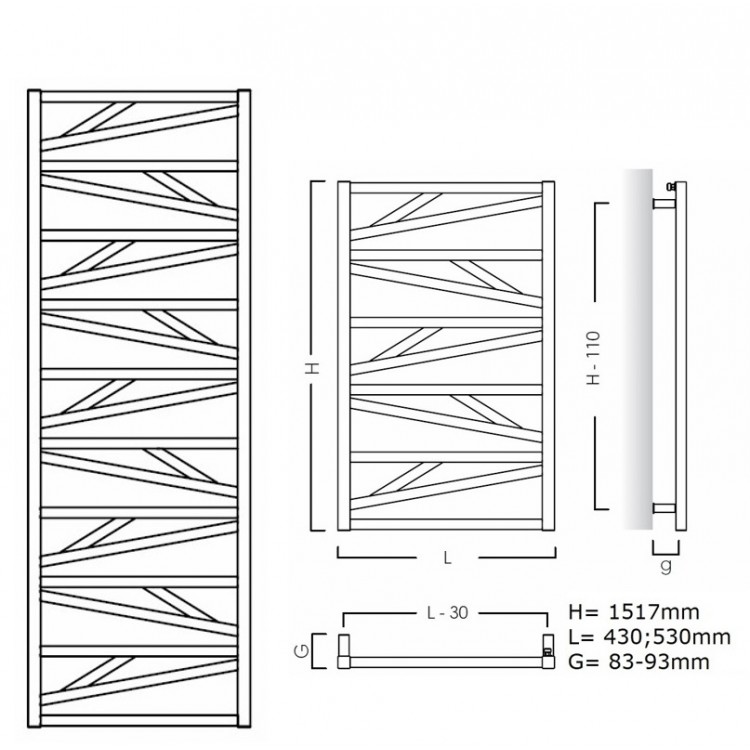 Instal Projekt Dvieļu žāvētājs TRICK 530x1517mm