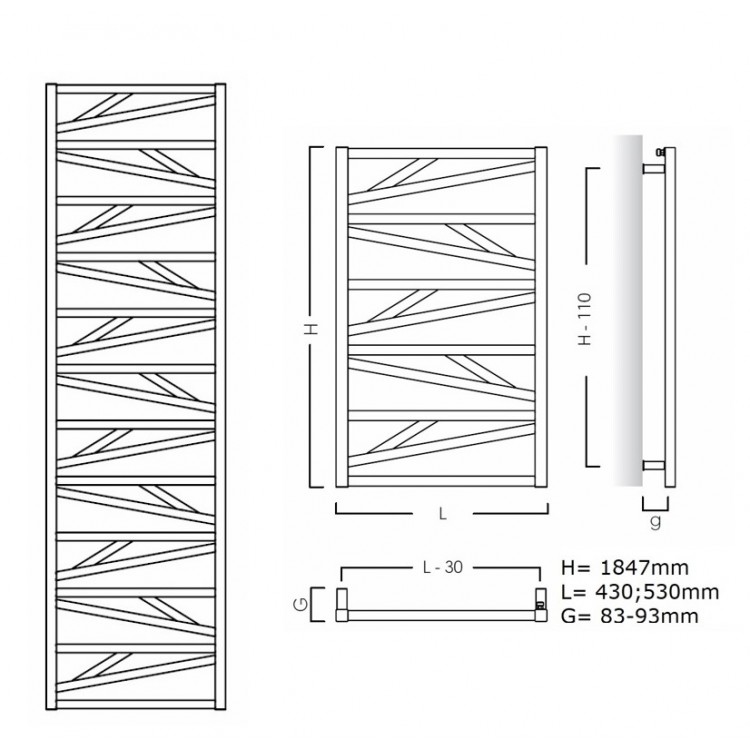 Instal Projekt Dvieļu žāvētājs TRICK 530x1847mm