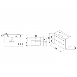 Vannas istabas skapītis ar izlietni Jika Cube 80cm, 453762