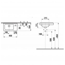 Vannas istabas izlietne JIKA CUBITO 45x25 cm, H8114240001051