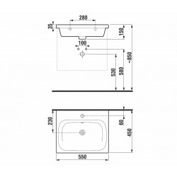Vannas istabas izlietne JIKA MIO-N 55x45 cm, H8127120001041