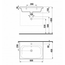 Vannas istabas izlietne JIKA MIO-N 60x45 cm, H8127130001041