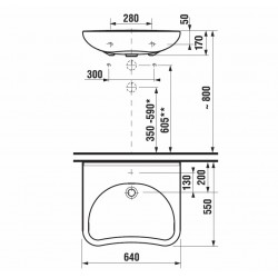 Izlietne invalīdiem Jika MIO 64x55cm, H8137140001041