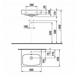 Vannas istabas izlietne JIKA Lyra Plus 50x43 cm, H8103800001041