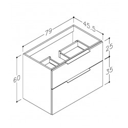 Vannas istabas skapītis izlietnei KAME BIG 80cm, BU/8-3DR/19-BIG/CH