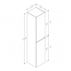 Vannas istabas augstais skapis Kame LOFT 166x35cm, TU/35-2/D02-LFT
