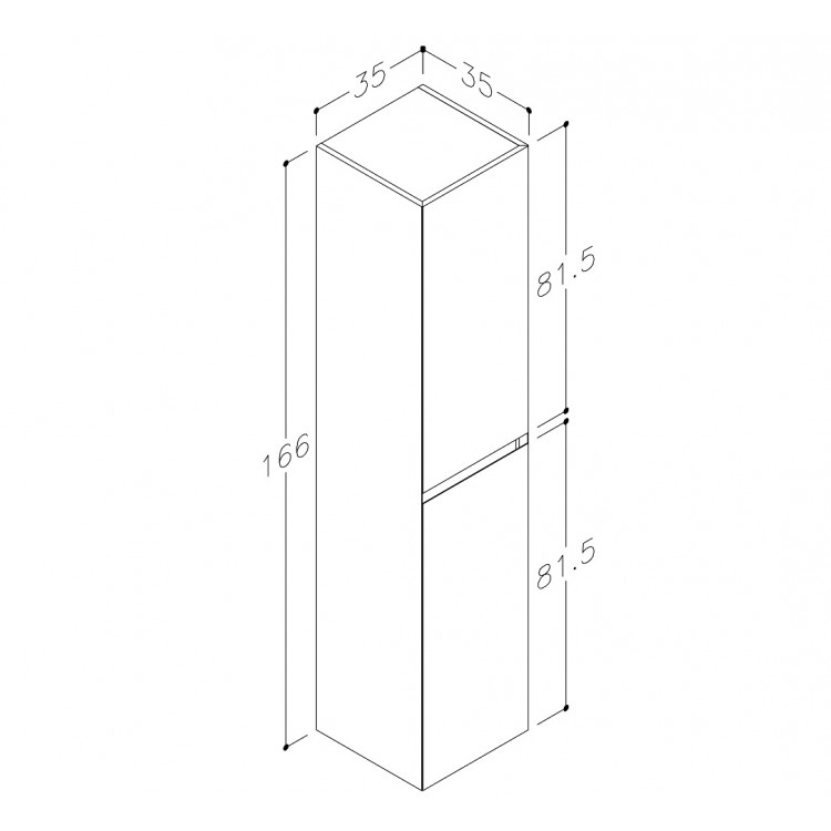 Vannas istabas augstais skapis Kame LOFT 166x35cm, TU/35-2/D02-LFT