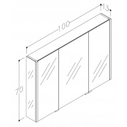 Vannas istabas skapītis ar spoguli KAME BIG 100x70 cm