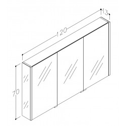 Vannas istabas skapītis ar spoguli KAME BIG 120x70 cm