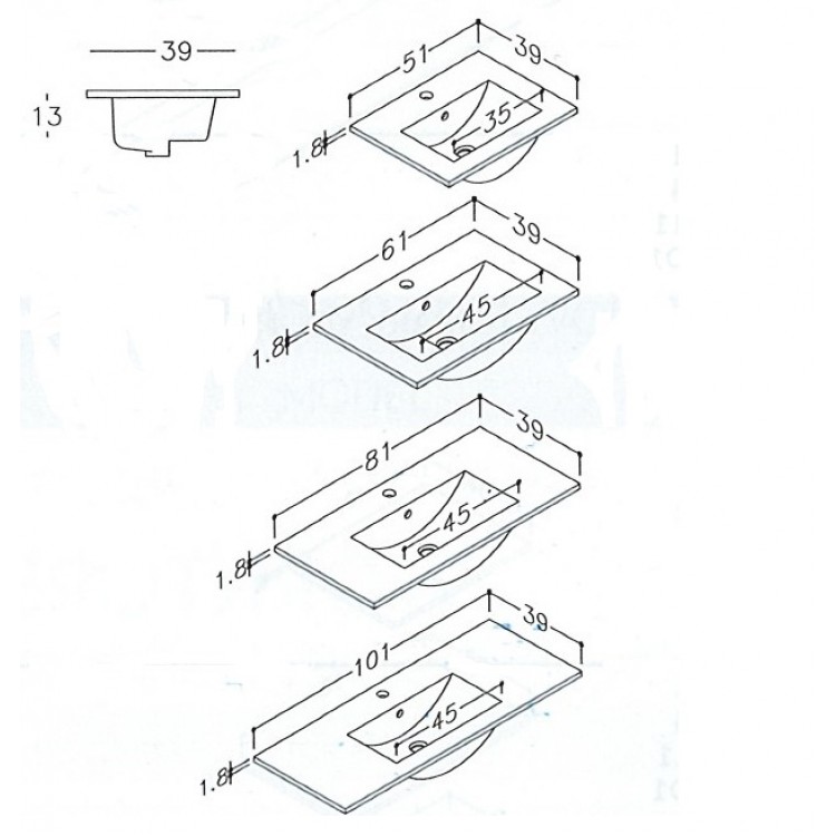 Izlietne skapītim KAME LUARA 61x39cm, FN613913