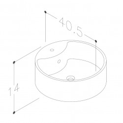 Vannas istabas uzliekamā izlietne KAME RONDO 40.5cm, WB 404014