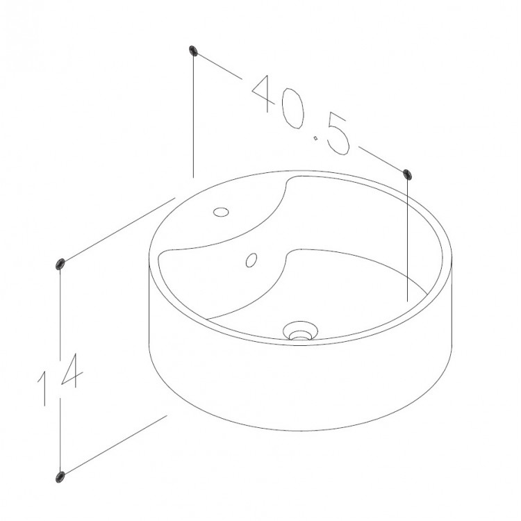 Vannas istabas uzliekamā izlietne KAME RONDO 40.5cm, WB 404014