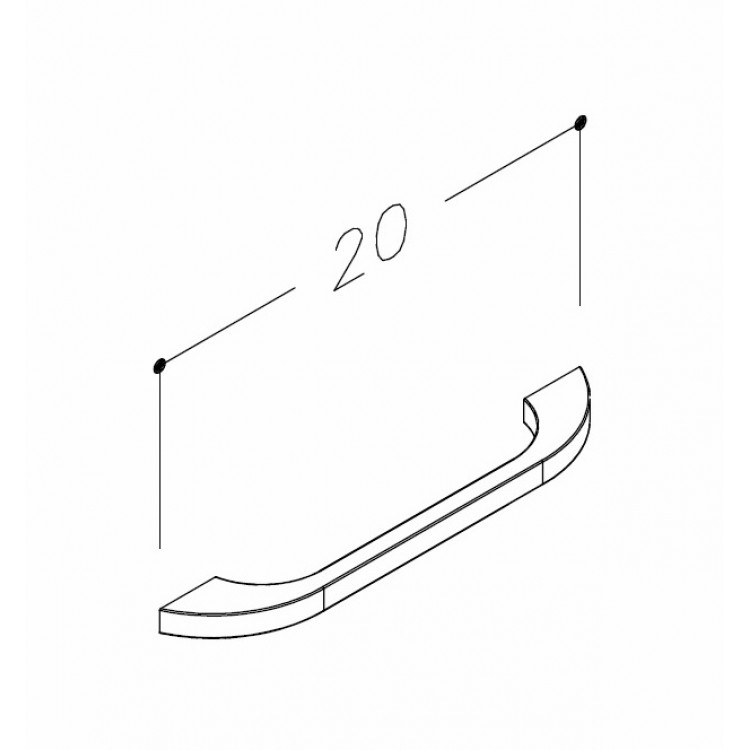 Mēbeļu rokturis KAME 20cm, H7/200CH