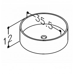 Vannas istabas uzliekamā izlietne KAME TONDO 35.5cm, WB353512MG
