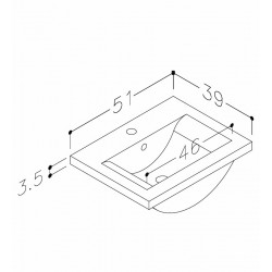 Izlietne skapītim KAME Paula 51x39cm, FB513913