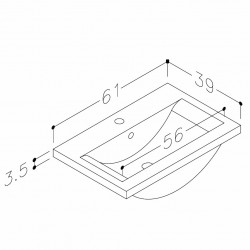 Izlietne skapītim KAME Paula 61x39cm, FB613913
