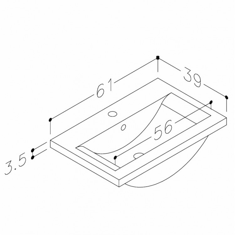 Izlietne skapītim KAME Paula 61x39cm, FB613913