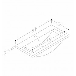 Izlietne skapītim KAME Paula 81x39cm, FB813913