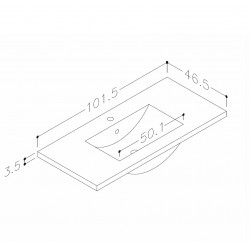 Izlietne skapītim KAME Seville 101.5x46.5cm, SB1014618