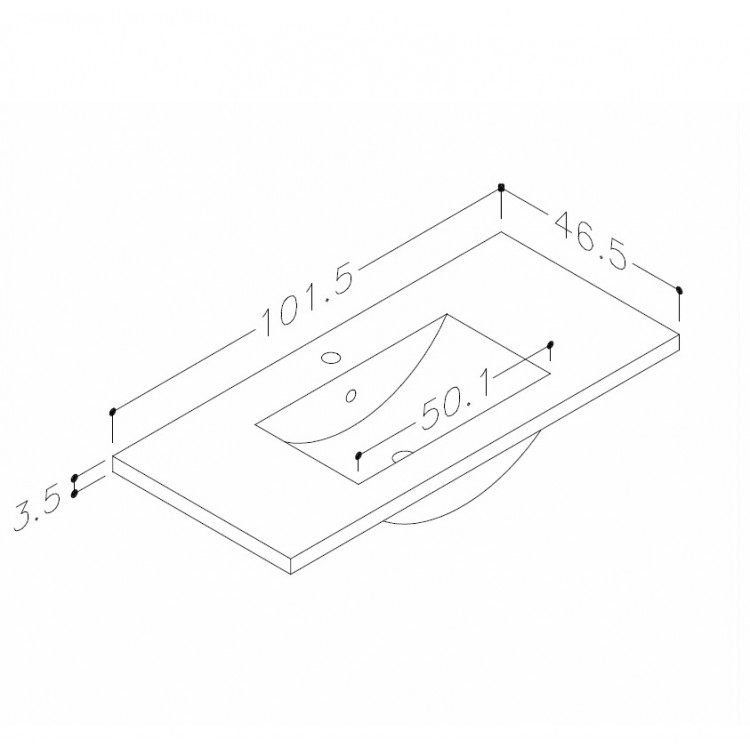 Izlietne skapītim KAME Seville 101.5x46.5cm, SB1014618