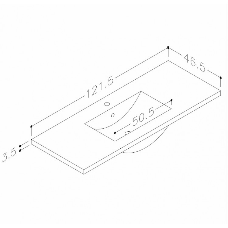 Izlietne skapītim KAME Seville 121.5x46.5cm, SB1214618