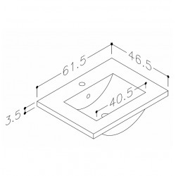 Izlietne skapītim KAME Seville 61.5x46.5cm, SB614618