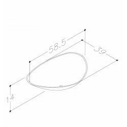 Vannas istabas uzliekamā izlietne KAME TERCA 58.5x39cm, WB583914