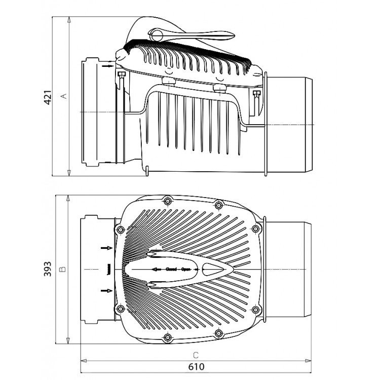 Karmat Kanalizācijas pretvārsts DN250