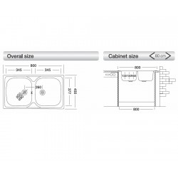 Virtuves izlietne Kromevye Classik 800x450 mm, EC113