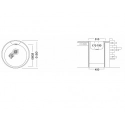 Virtuves izlietne Kromevye Rondo D 510mm, EC146