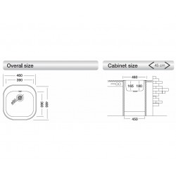 Virtuves izlietne Kromevye Bianca 480x400mm, EC149