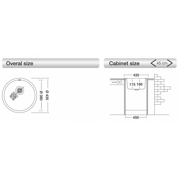Virtuves izlietne Kromevye Rondo D 435mm, EC192