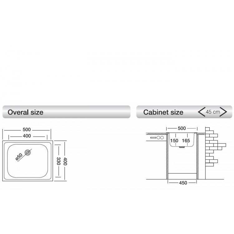 Virtuves izlietne Kromevye Classik 500x400mm, N105