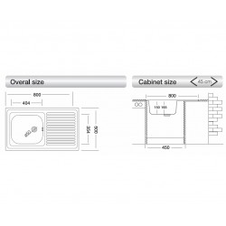 Virtuves izlietne Kromevye Lay-On 800x500mm, S116R