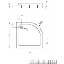 Dušas paliktnis pusapaļš Radaway Laros Compact A 85x85 ,balts