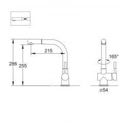 Virtuves izlietnes maisītājs BLUE WATER LIRA, melns