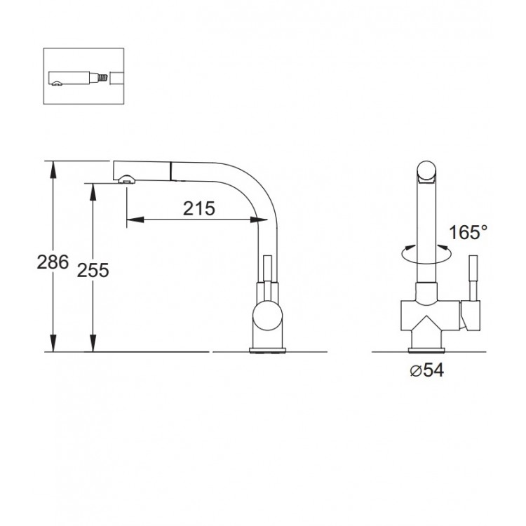Virtuves izlietnes maisītājs BLUE WATER LIRA, hroms
