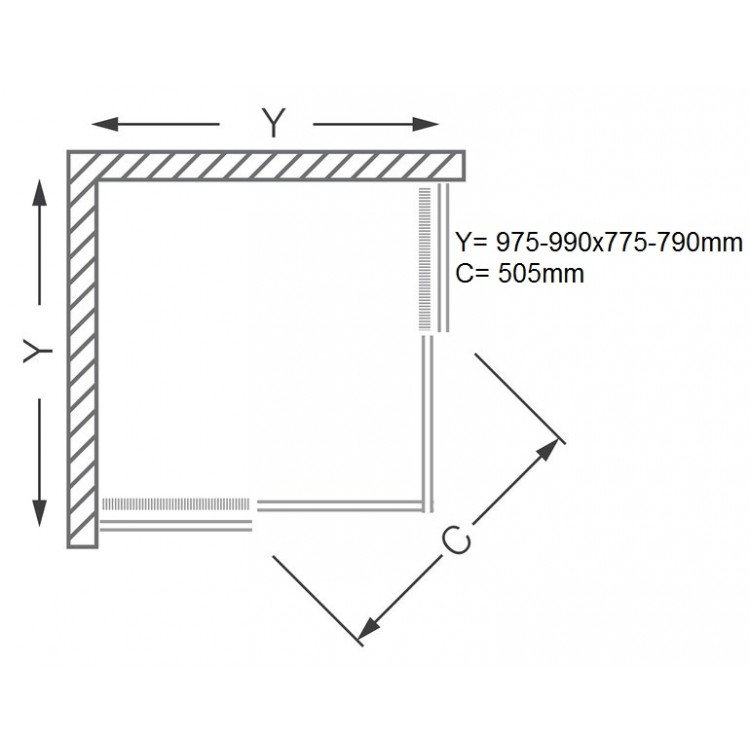 Dušas stūris taisnstūra Roltechnik LLS2 1000x800
