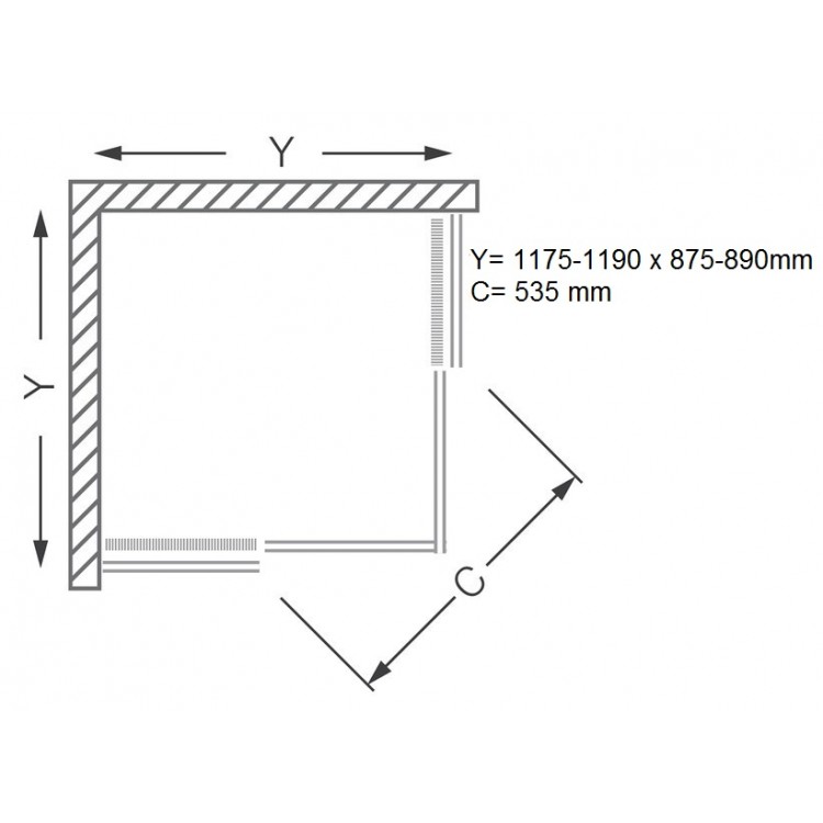 Dušas stūris taisnstūra Roltechnik LLS2 1200x900