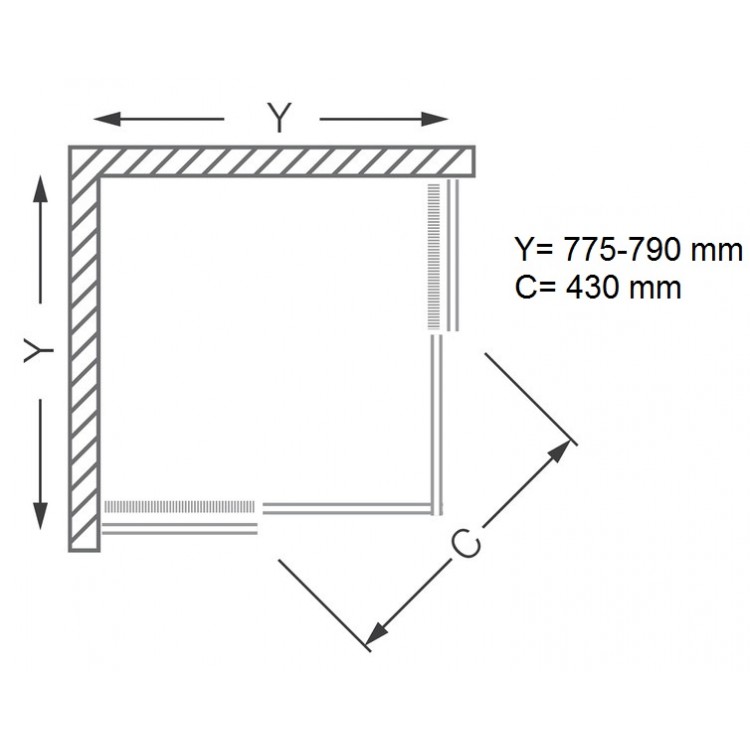 Dušas stūris kvadrātveida Roltechnik LLS2 800x800