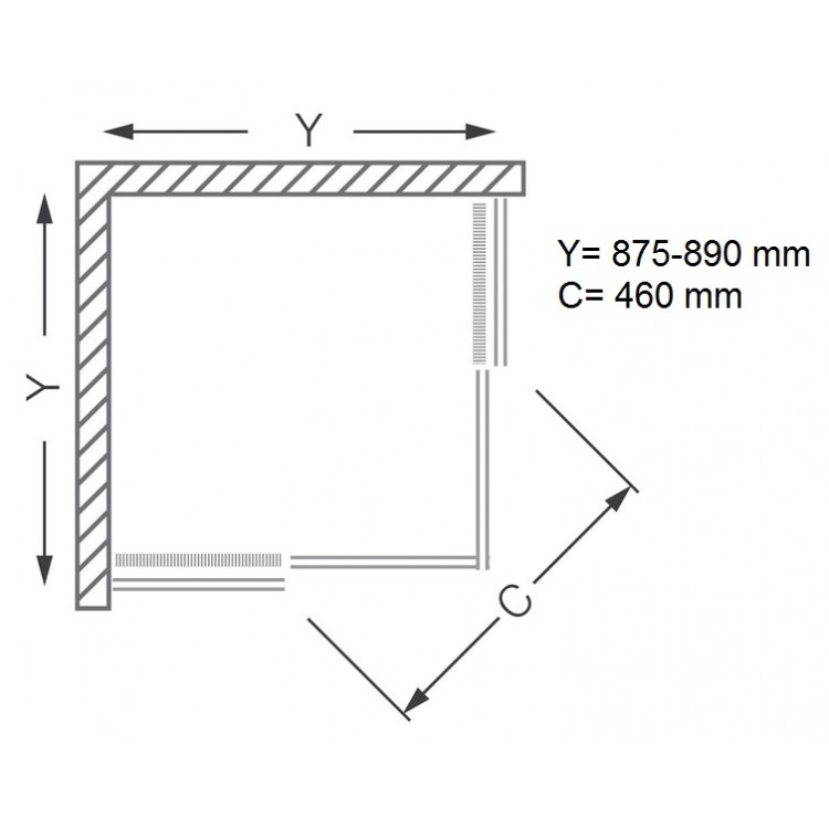 Dušas stūris kvadrātveida Roltechnik LLS2 900x900