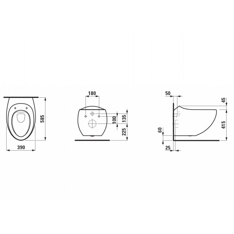 Tualetes pods piekaramais Laufen IL Bagno Alessi ONE, 8209714