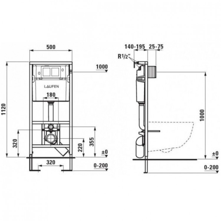Komplekts Laufen Pro ar Slim SC vāku+ rāmis+ hromēta poga