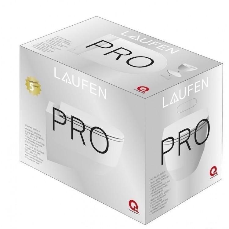 Tualetes pods piekaramais Laufen Pro Rimless ar Slim Soft Close vāku, H8669570000001