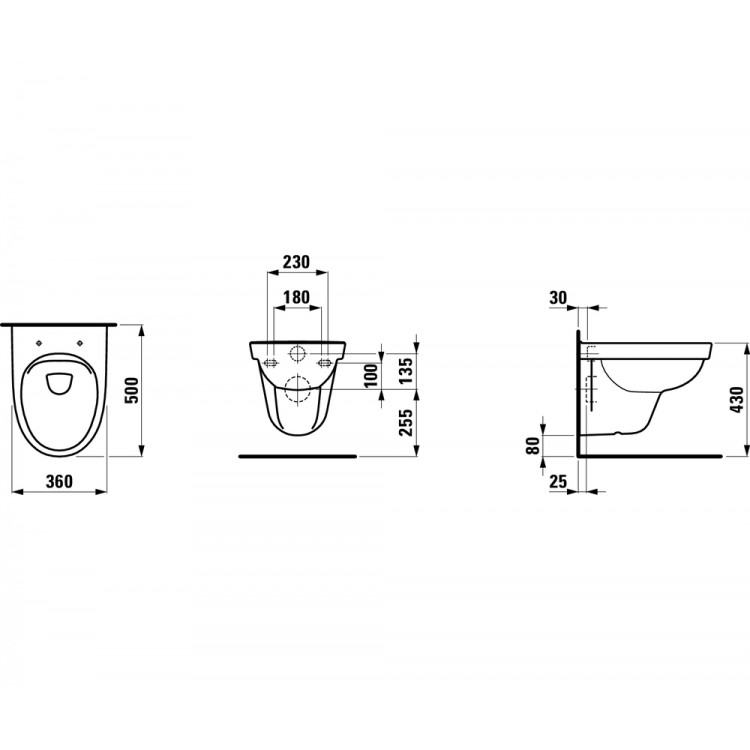 Tualetes pods piekaramais Laufen Kompas Rimless ar Soft Close vāku, H820150000001+H8911510000001