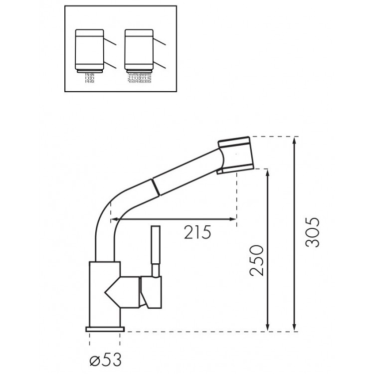 Virtuves izlietnes maisītājs BLUE WATER LAURA, hroms