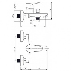 Vannas un dušas maisītājs Rubineta, Luka-10K